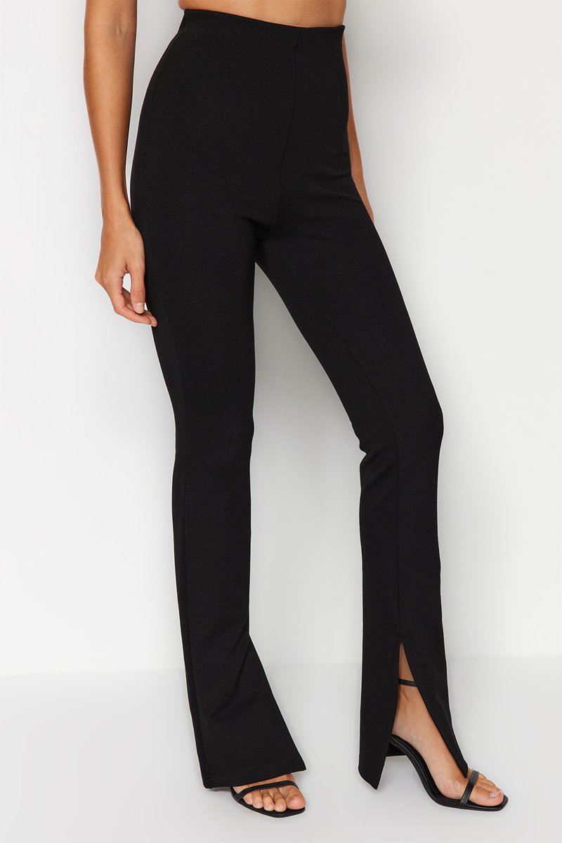 Pantalon bootcut taille haute Noir