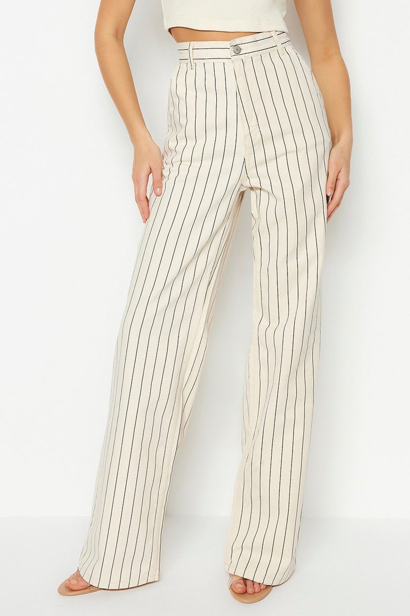 Pantalon wide legs taille haute - Multicolore