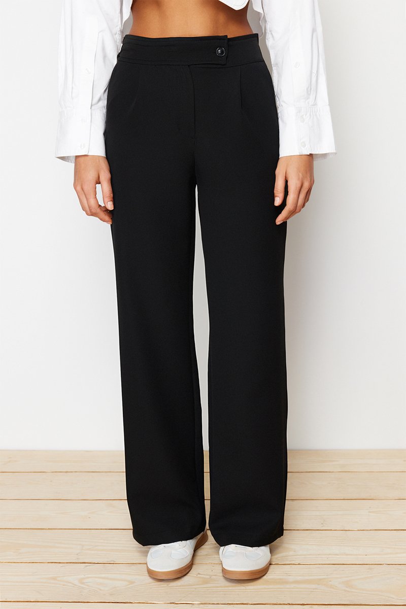 Pantalon wide legs taille haute - Noir