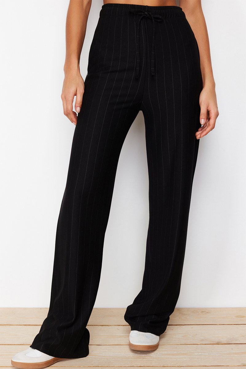 Pantalon droit taille haute - Noir