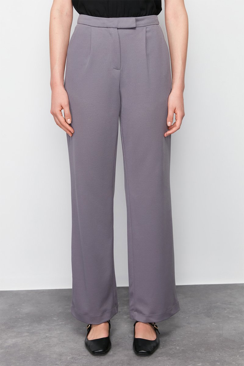 Pantalon droit taille haute - Anthracite