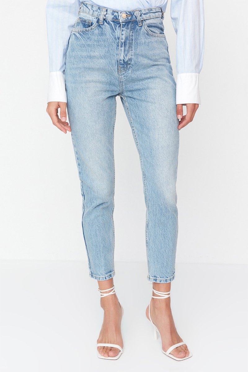 Jean mom taille haute - Bleu clair