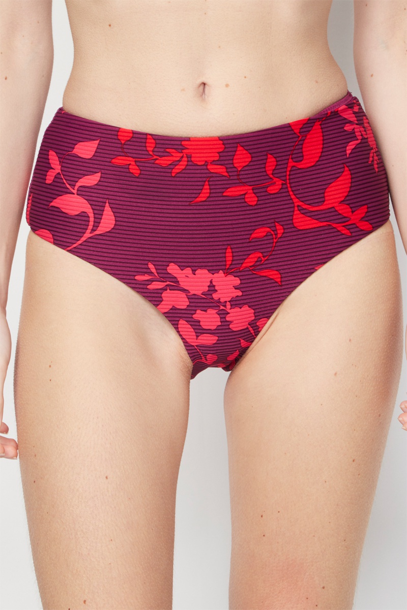 Bas de maillot taille haute Florence - Rouge et violet - Seafolly