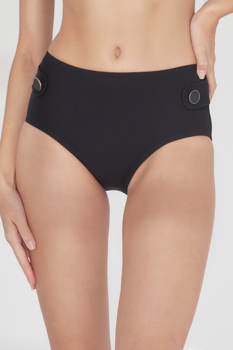 Bas de maillot taille haute Smoking Noir - Maison Lejaby