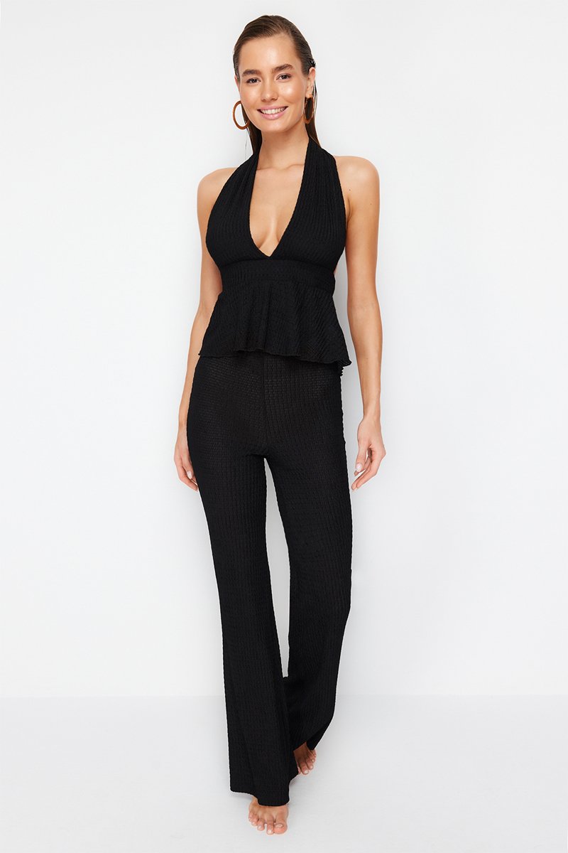 Top et pantalon taille haute - Noir