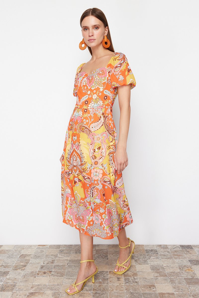 Robe midi - Orange