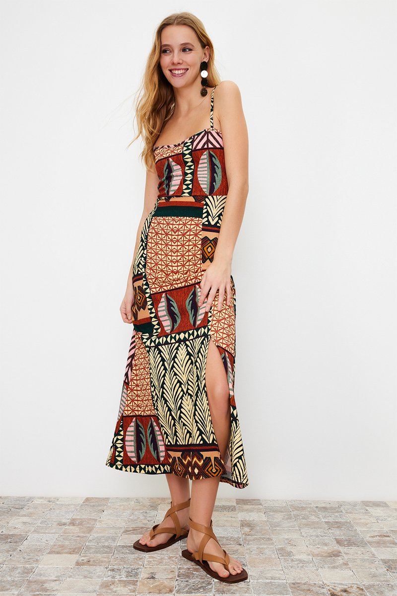 Robe midi - Multicolore