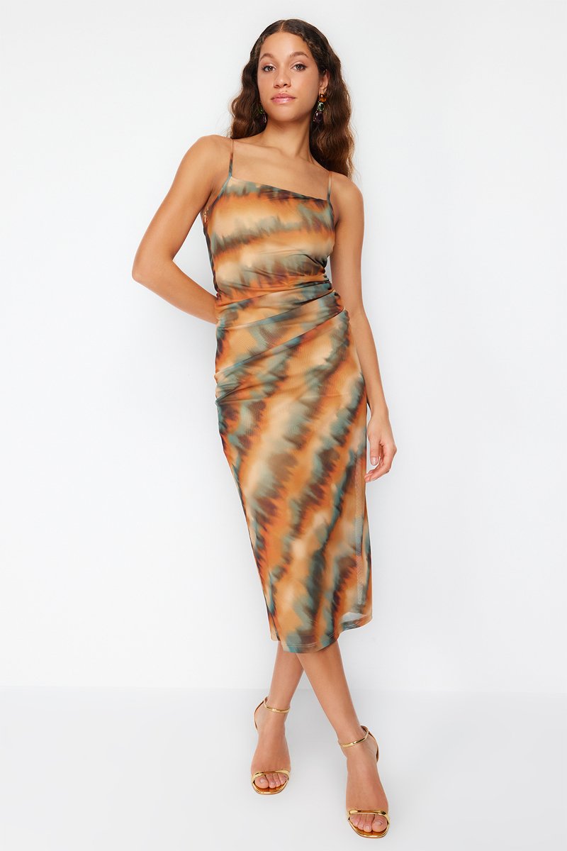 Robe midi tie and dye - Multicolore