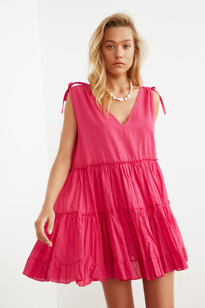 Robe de plage - Fuchsia