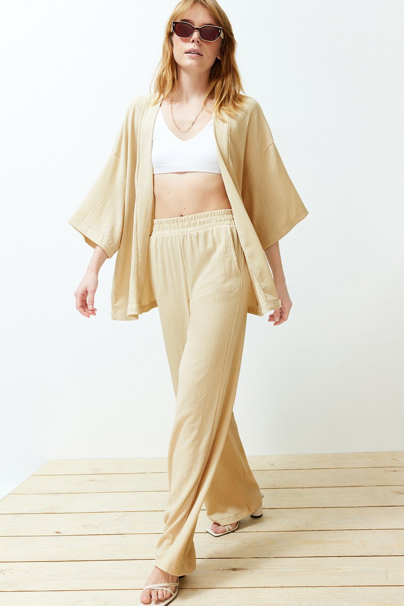 Kimono et pantalon - Beige