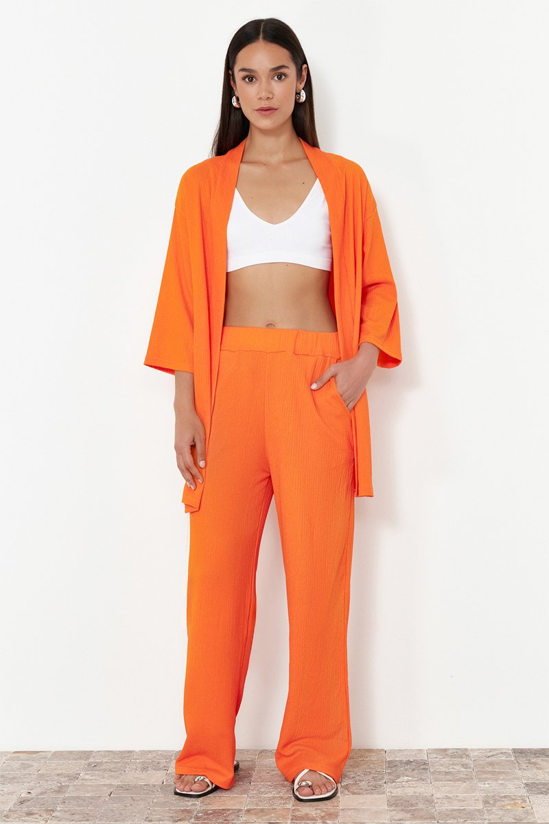 Kimono et pantalon taille haute - Orange