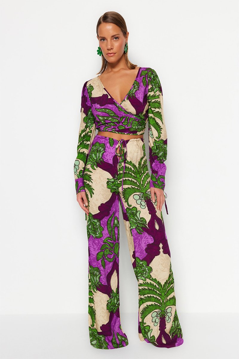 Crop top et pantalon - Violet