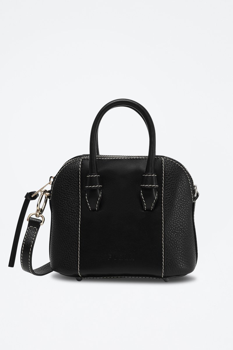 Sac à main en cuir de veau Miastella Mini - Noir