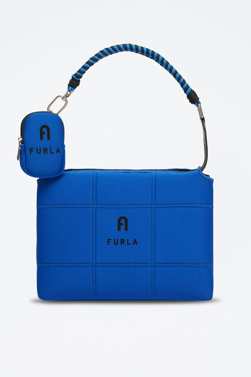 Sac porté épaule Piuma M - Bleu électrique