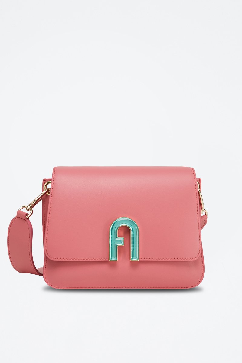 Sac bandoulière en cuir de veau Gemma Mini - Rose