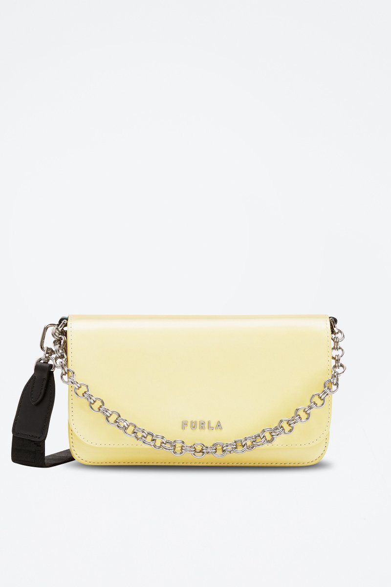 Sac bandoulière en cuir de veau Splendida Mini - Jaune