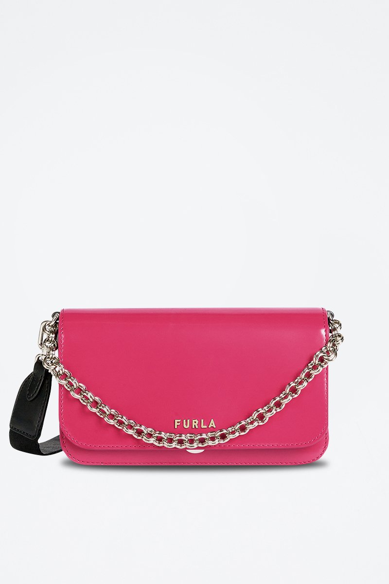 Sac bandoulière en cuir de veau Splendida Mini - Fuchsia