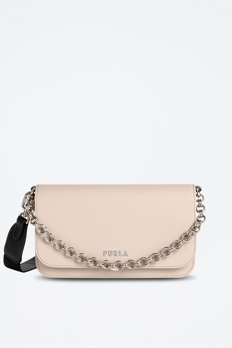 Sac bandoulière en cuir de veau Splendida Mini - Rose poudré