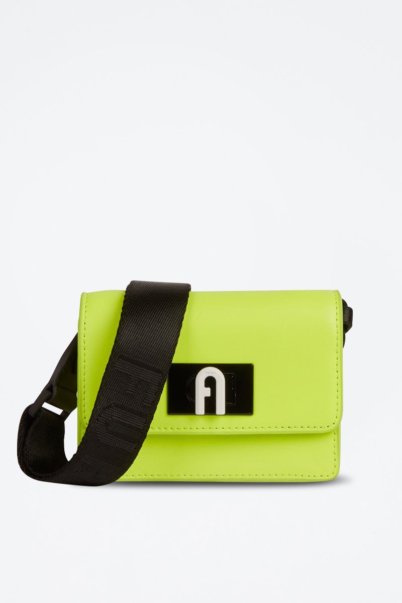 Sac bandoulière en cuir nappa 1927 S - Vert citron