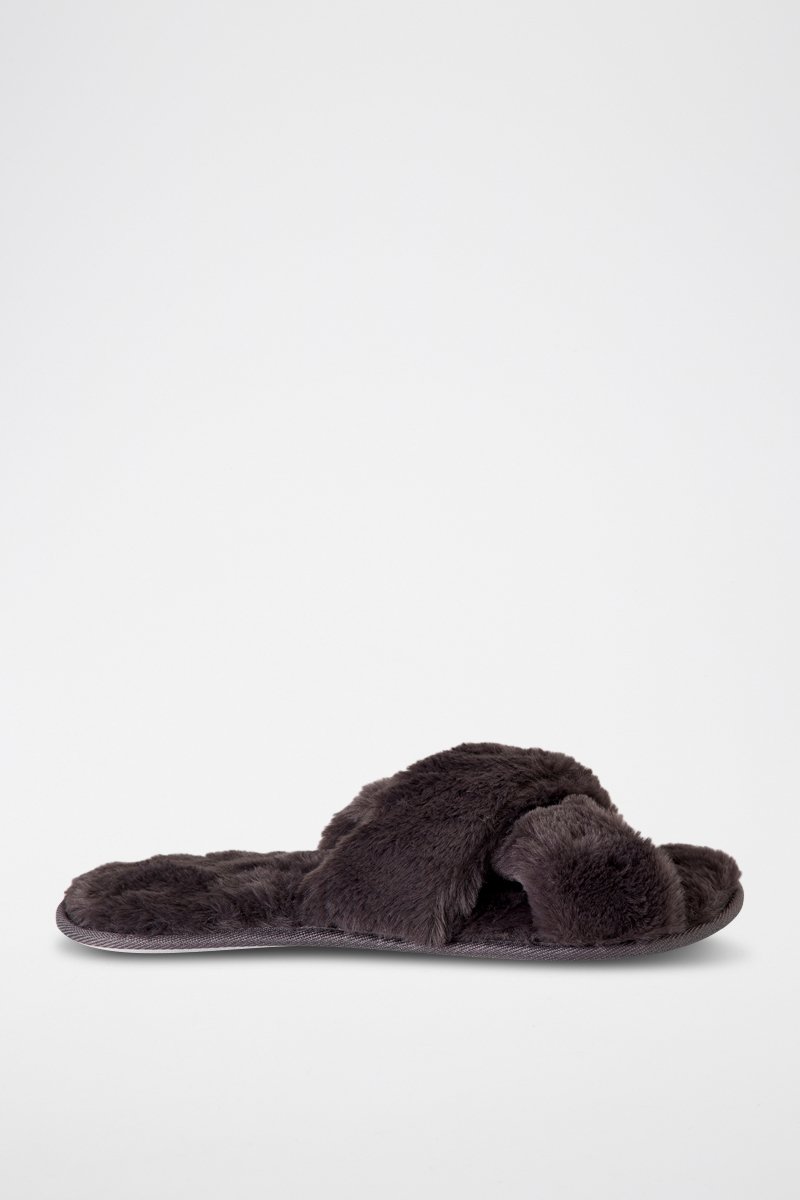 Mules fourrées Gris foncé