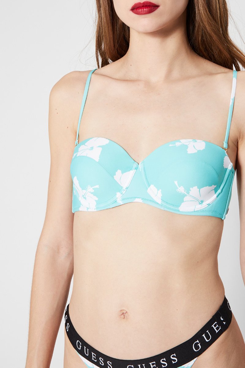 Haut de maillot Bleu clair et blanc