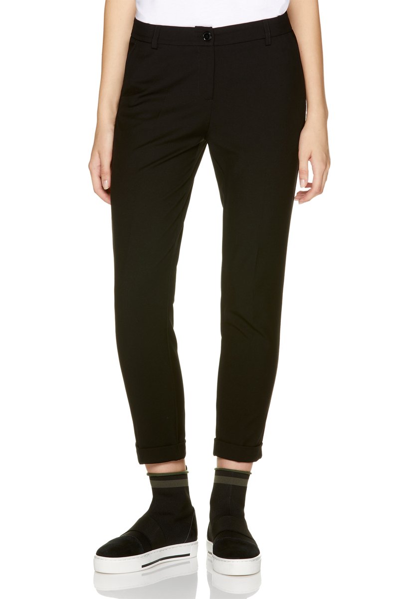 Pantalon droit 7/8 taille haute Noir