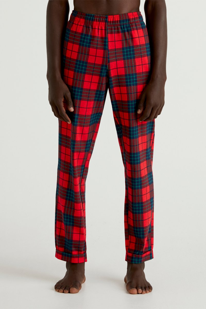 Pantalon droit Rouge et bleu marine