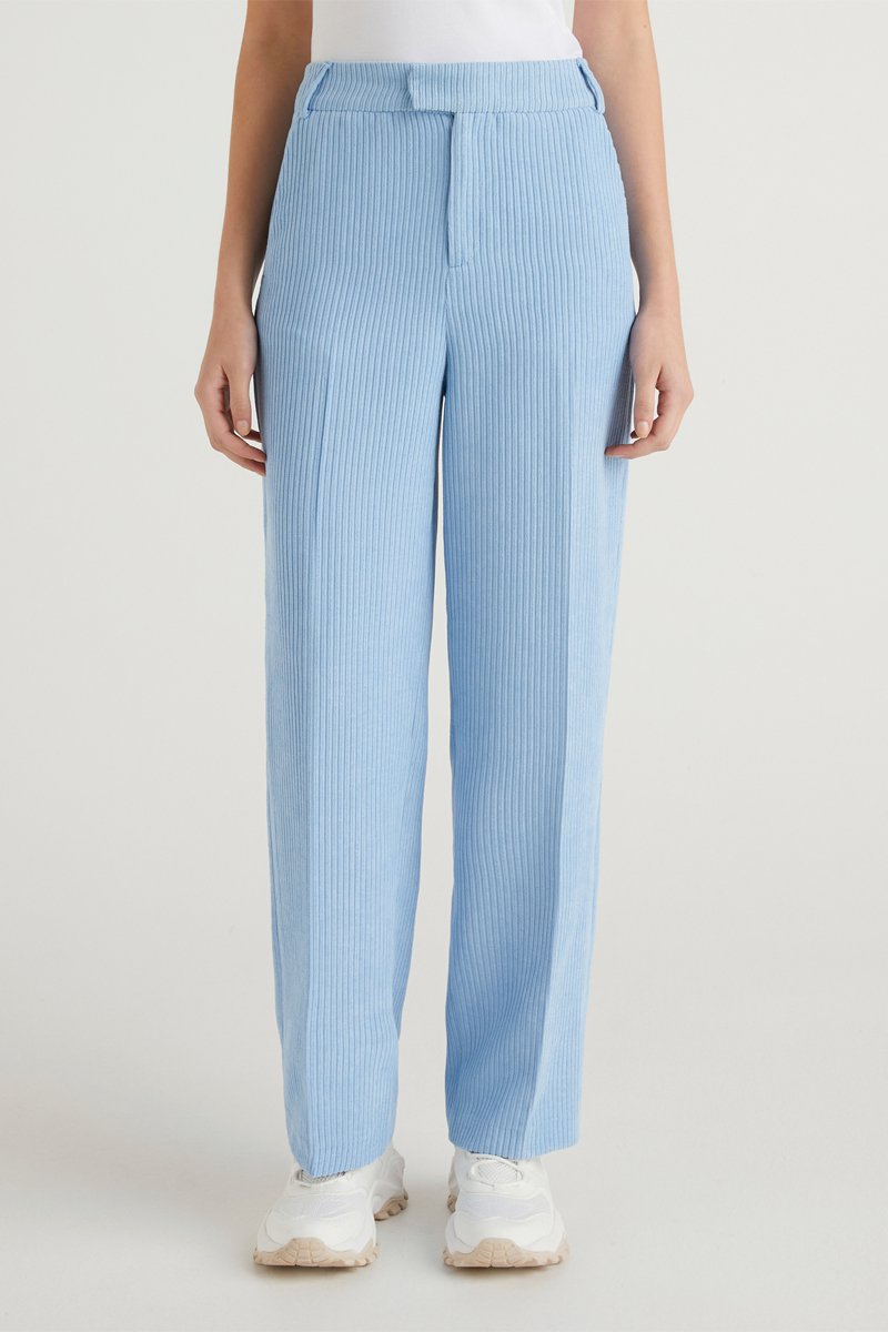 Pantalon wide legs en velours Ciel