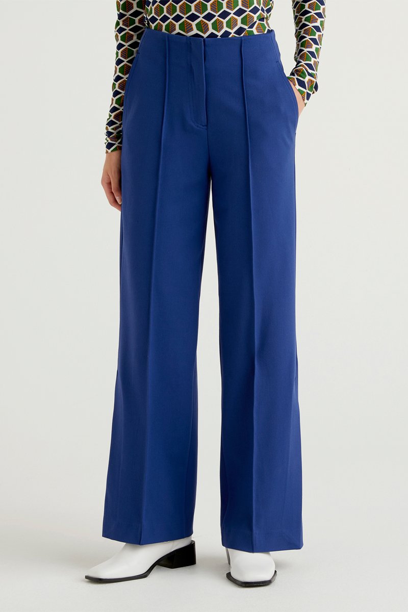 Pantalon wide legs Bleu cobalt