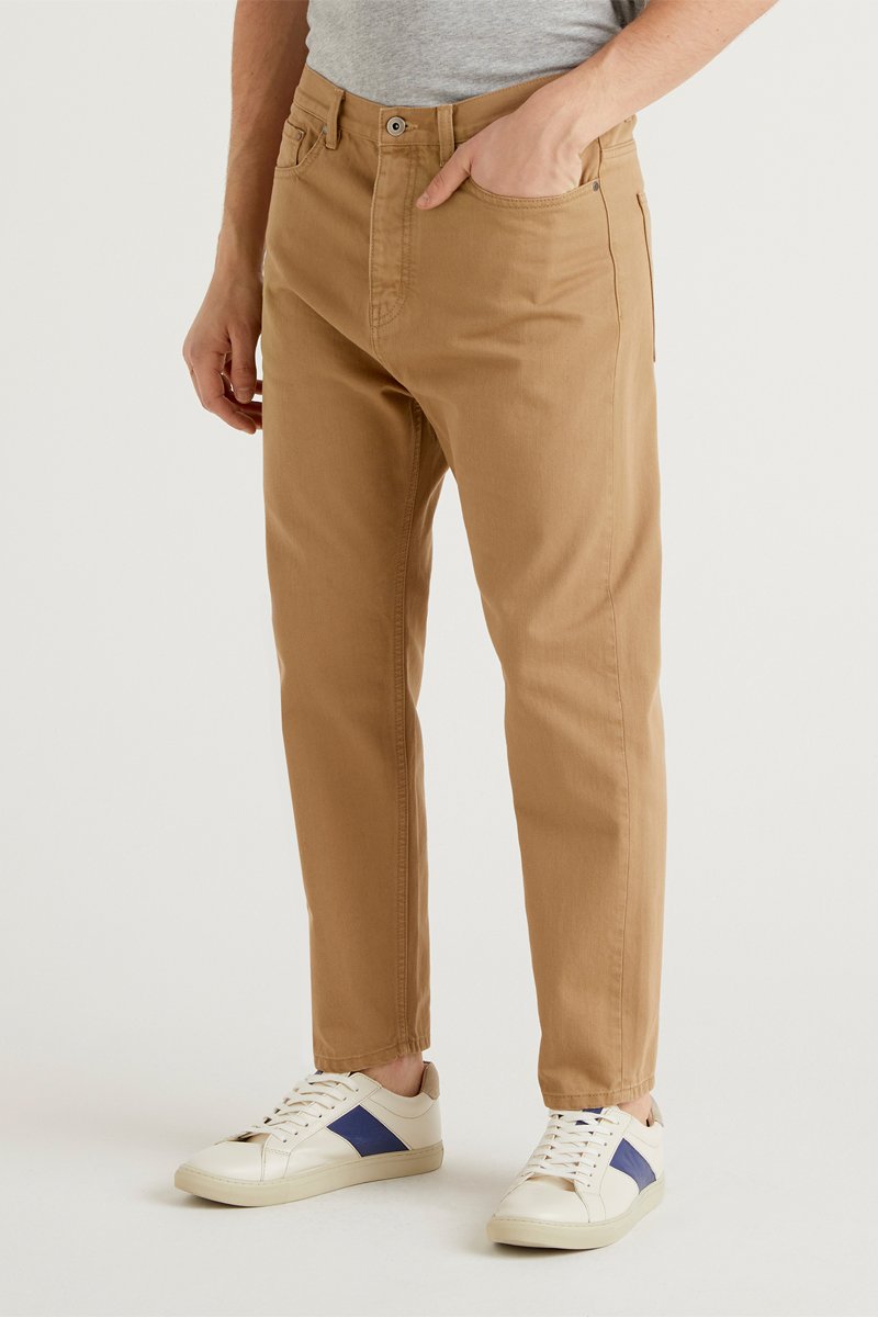 Pantalon slim Camel
