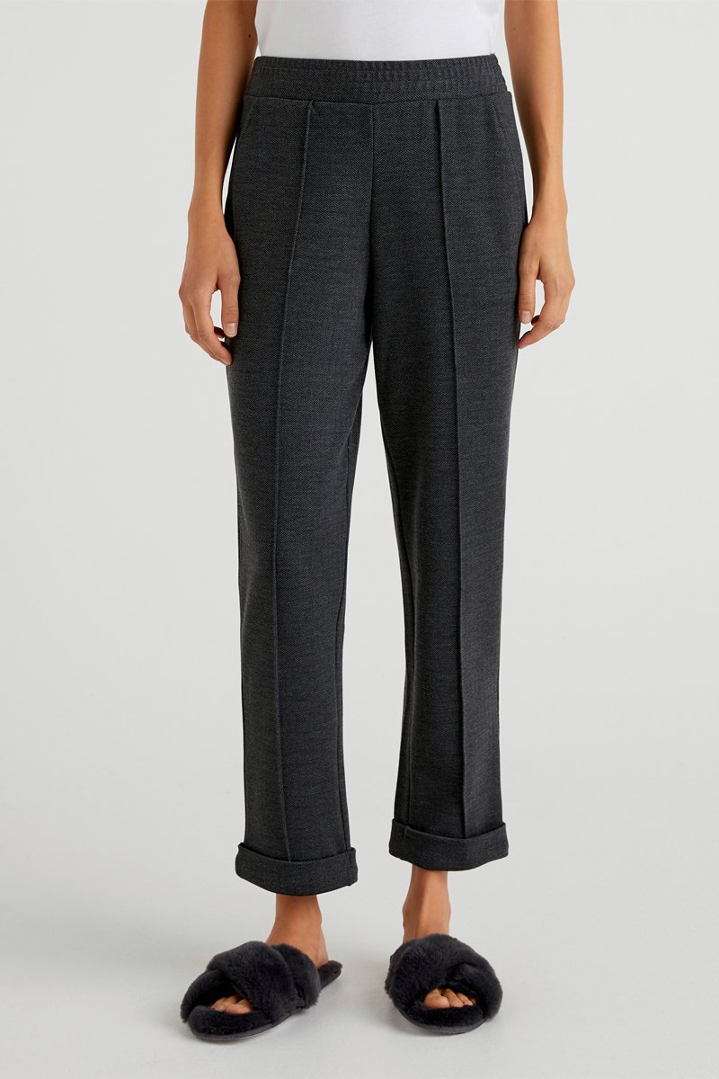 Pantalon droit Anthracite chiné