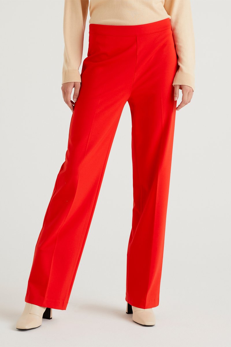 Pantalon droit Rouge