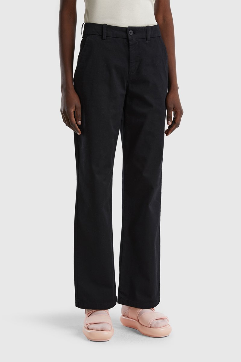 Pantalon wide legs taille haute Noir