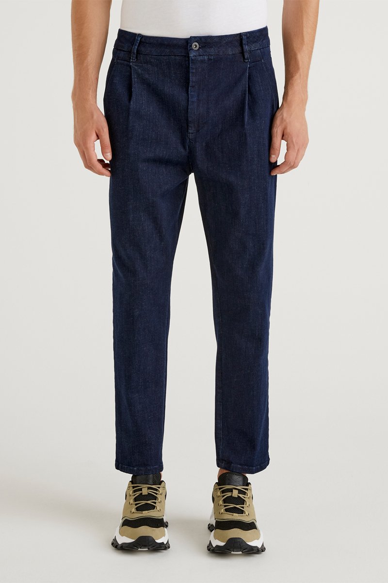 Pantalon droit Bleu foncé