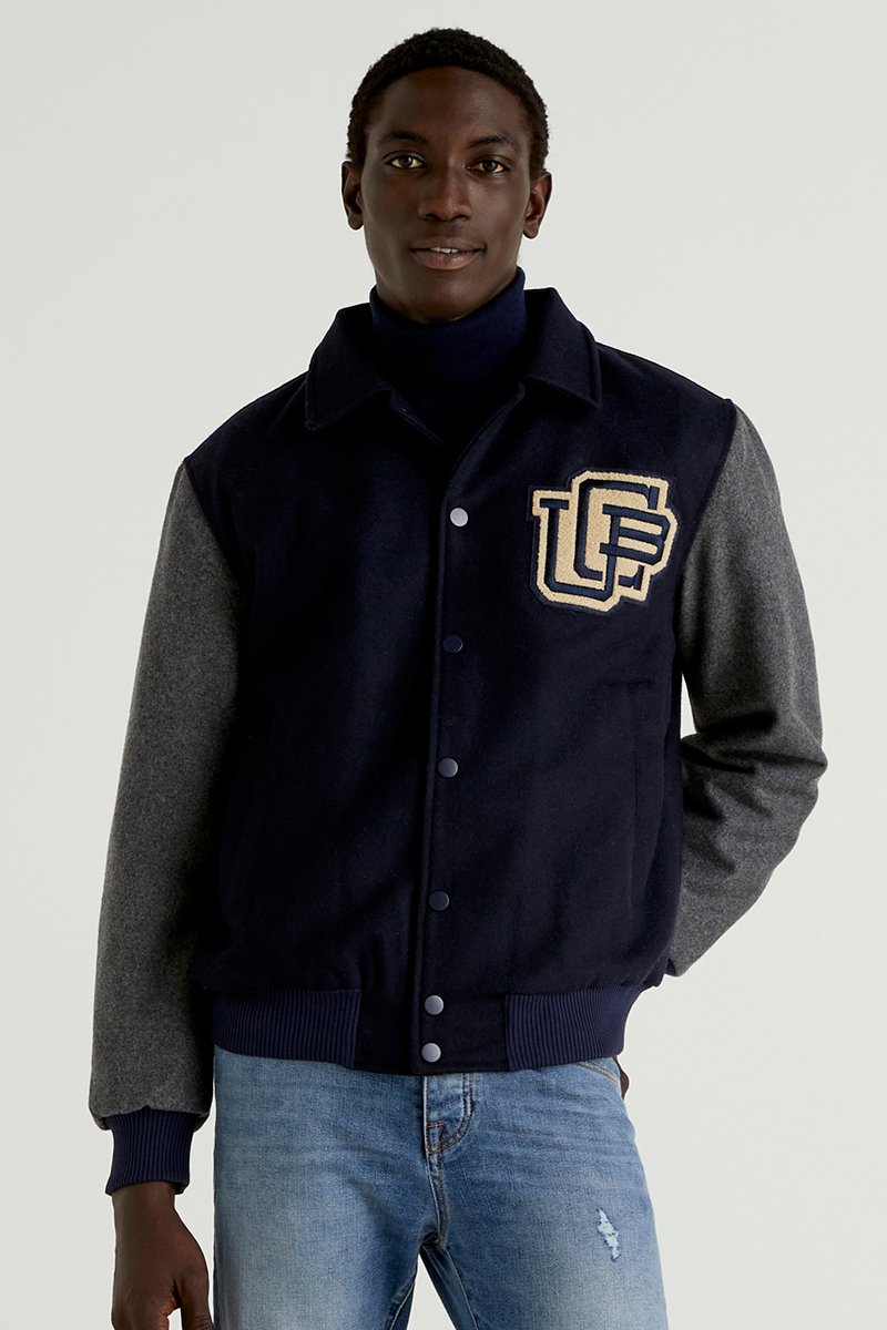 Bomber en laine Bleu marine