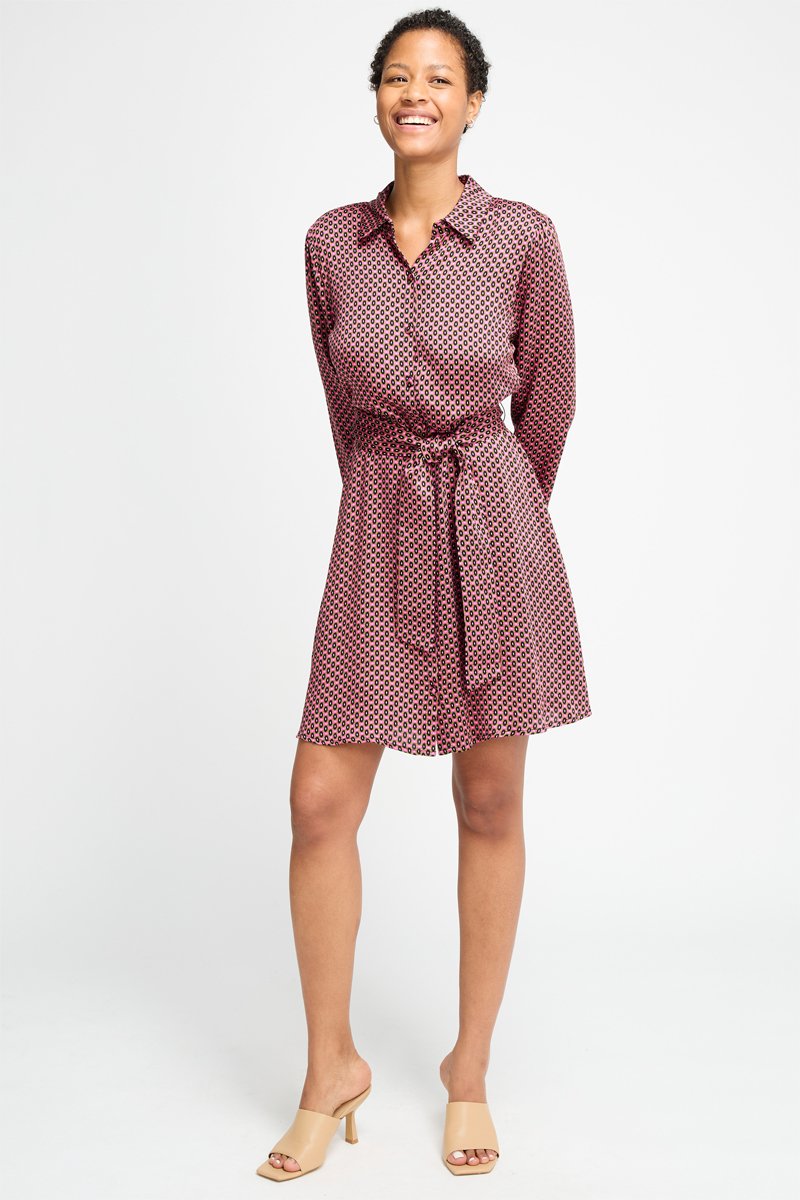 Robe chemise Fuchsia et noir