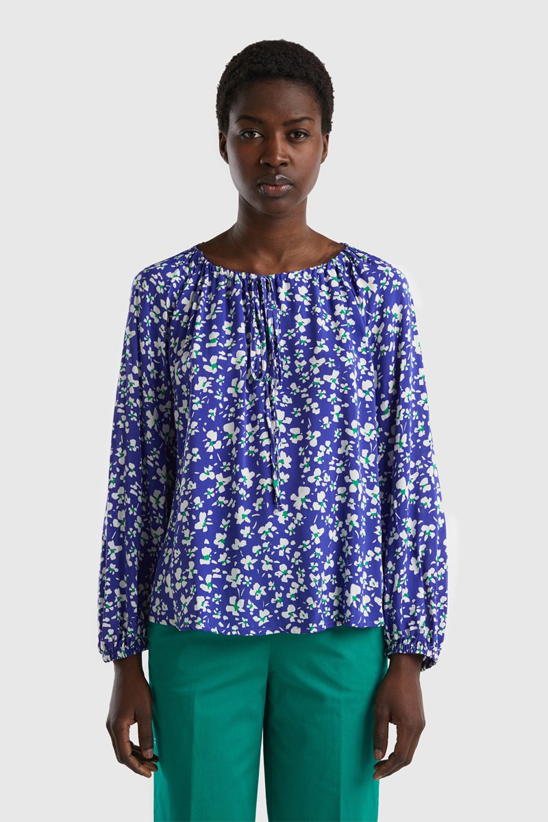 Blouse Violet et écru