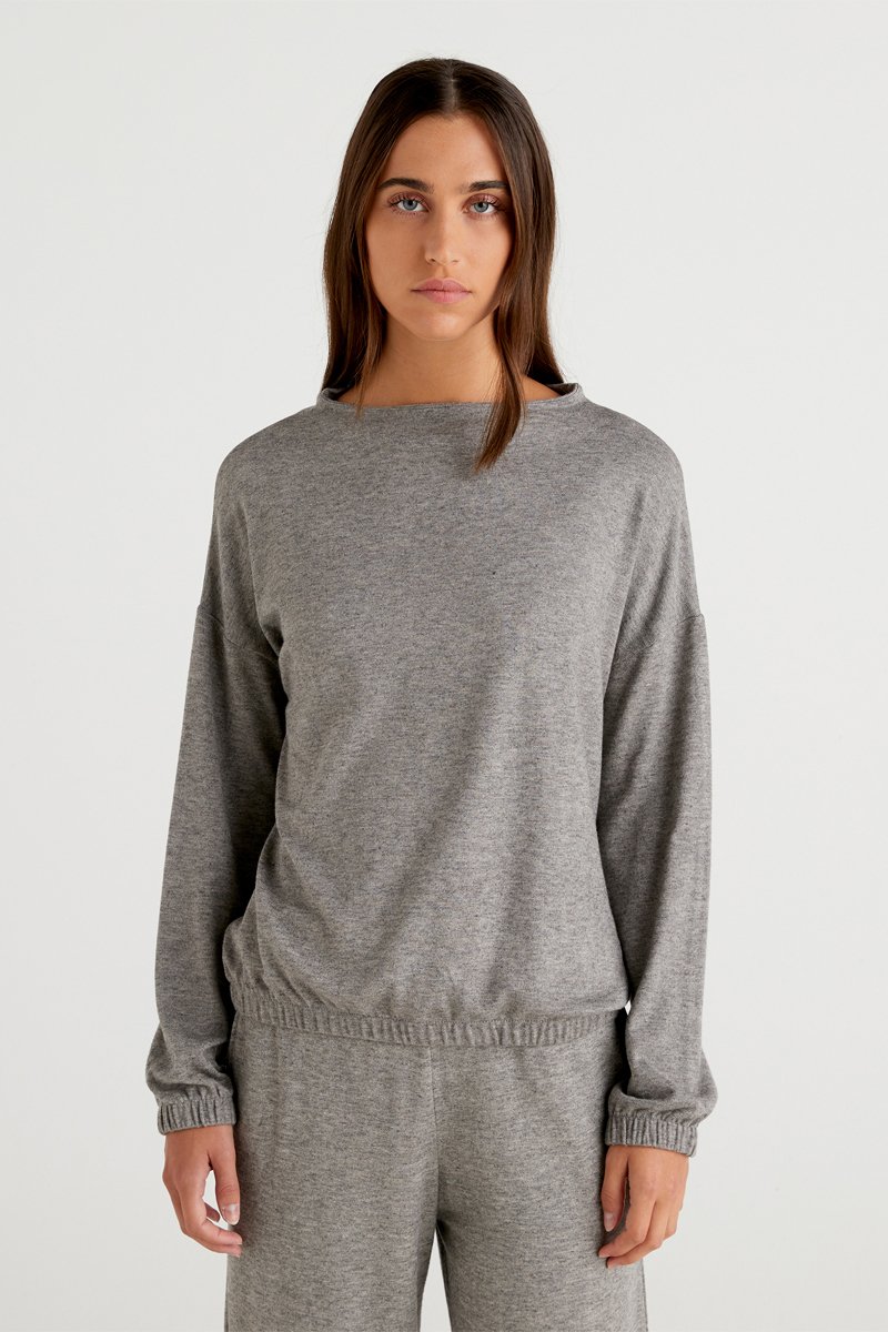 Sweat Gris clair chiné