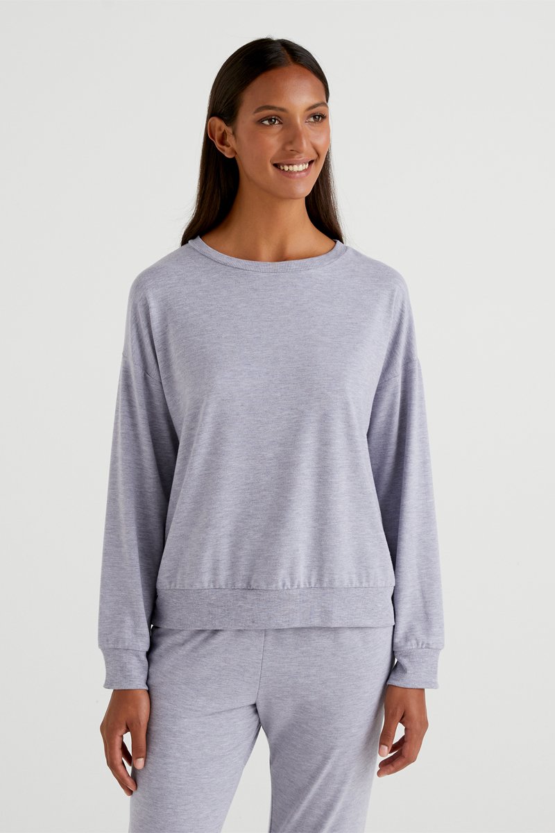 Sweat Gris clair chiné