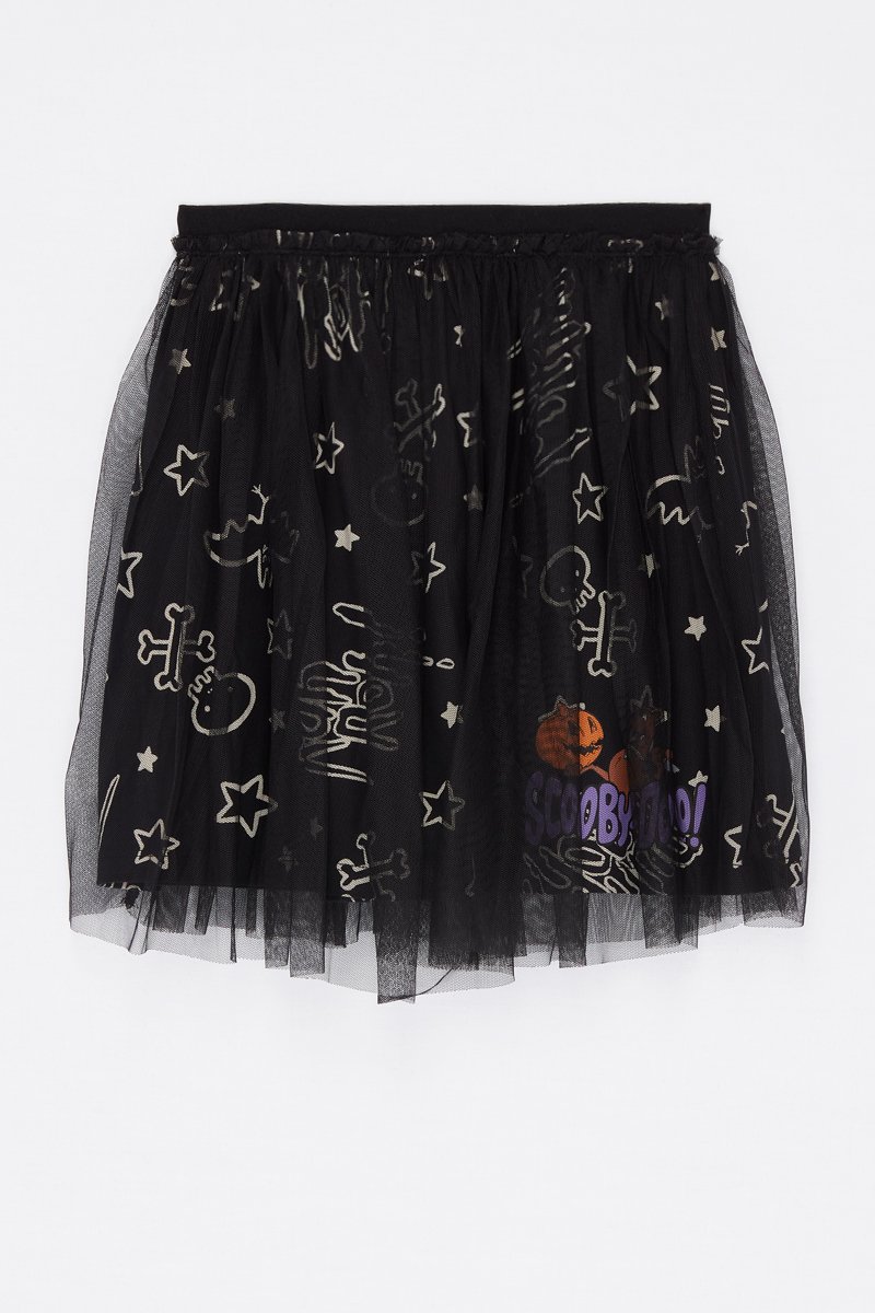 Jupe bi-matière Scooby-Doo Noir