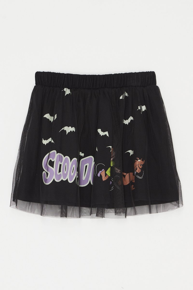 Jupe bi-matière Scooby-Doo Noir