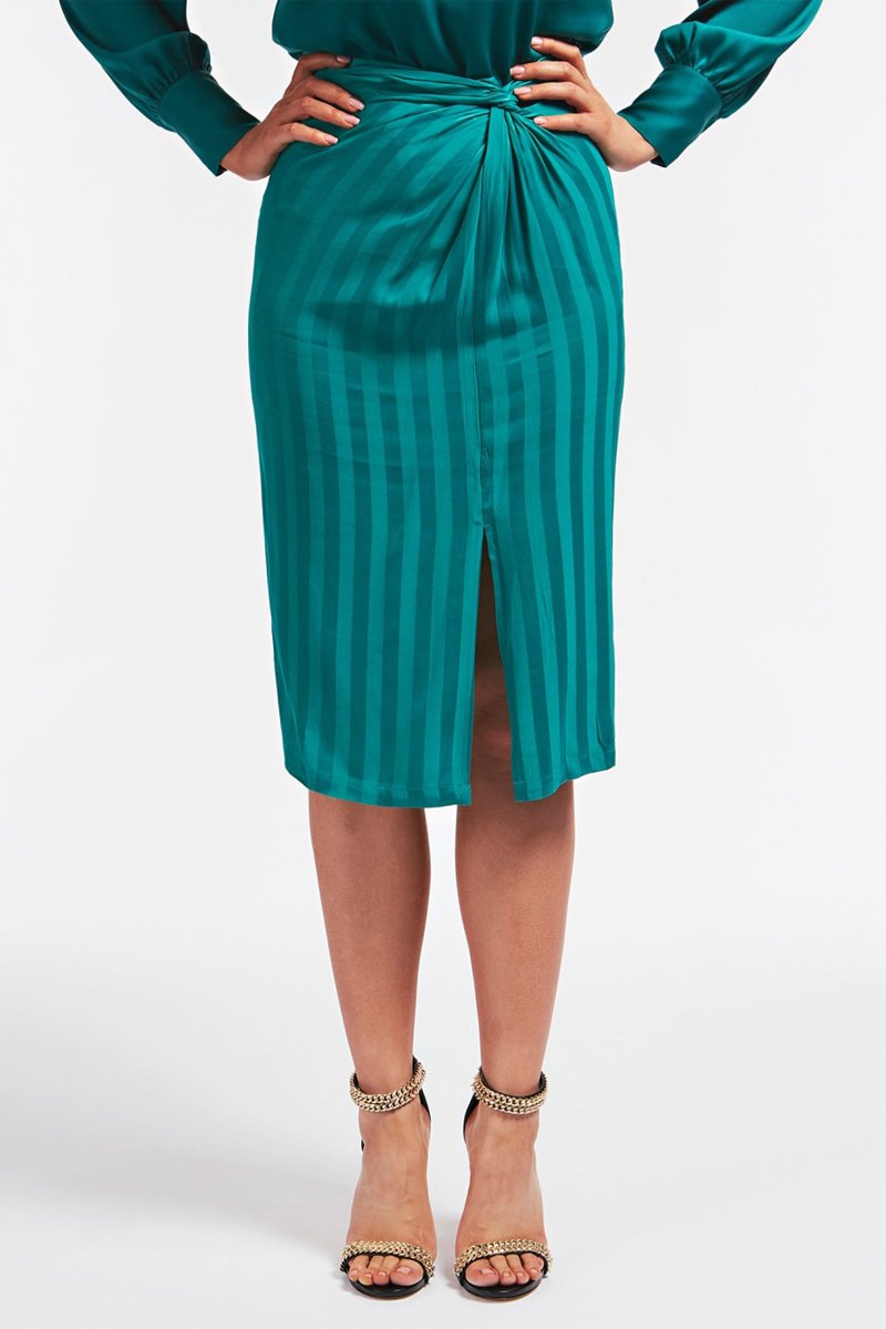 Jupe droite taille haute Turquoise