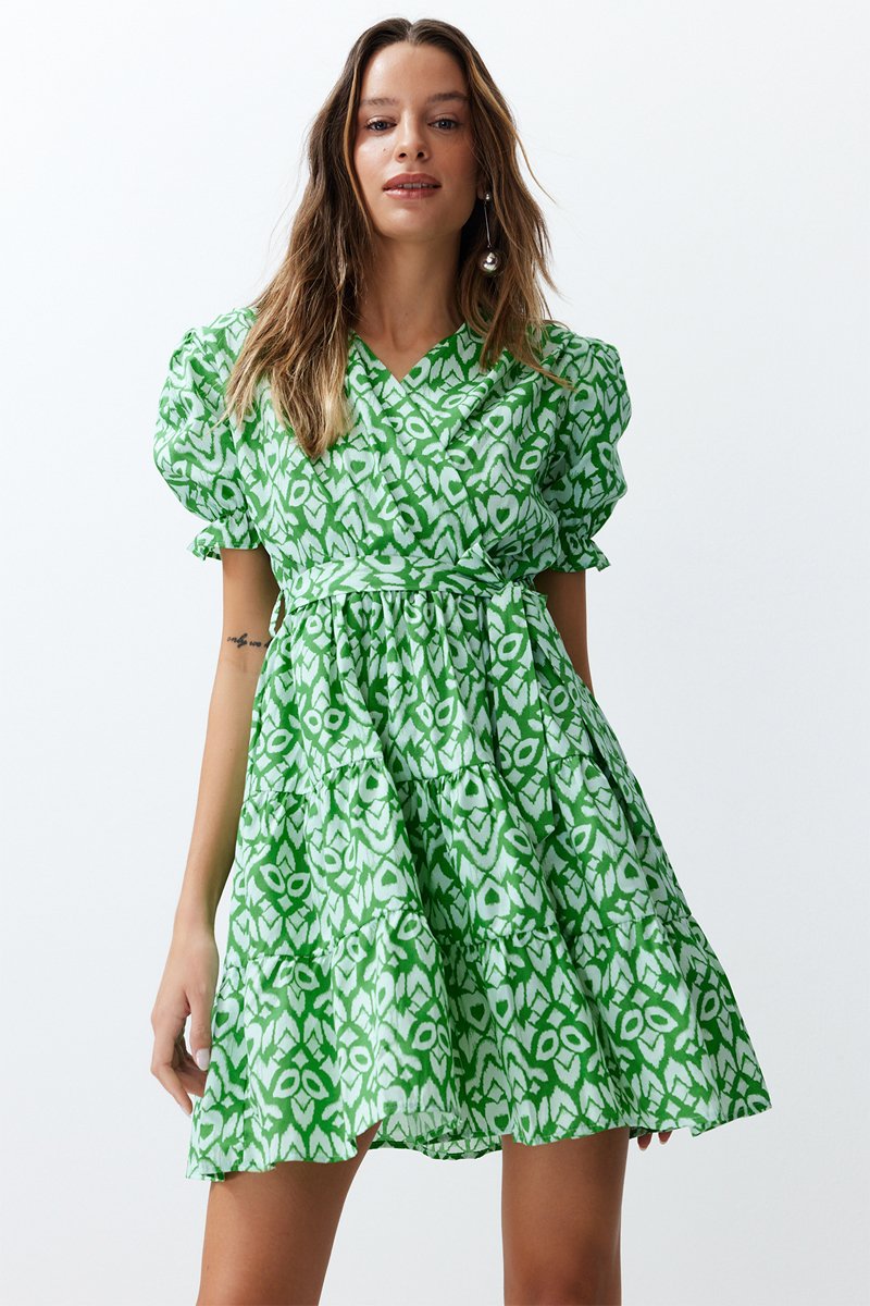 Robe patineuse - Vert et blanc