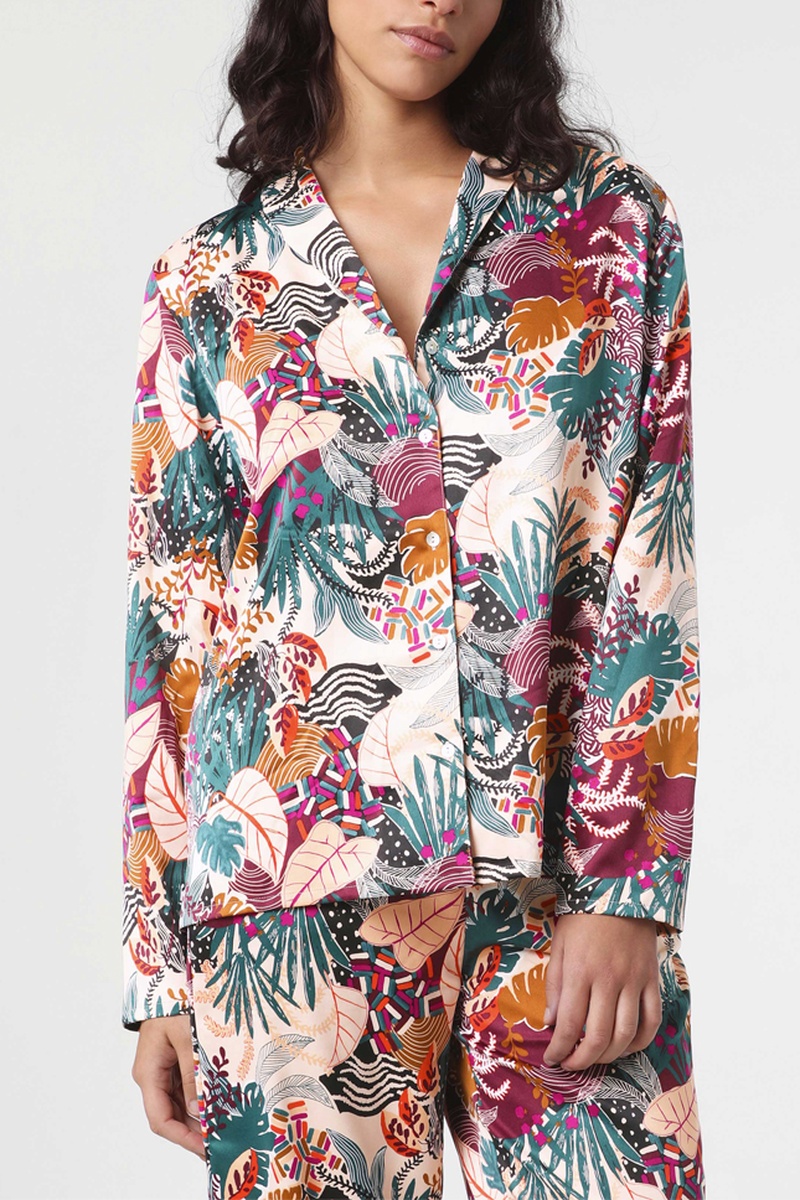 Chemisier Andrea Vert foncé et saumon - Darjeeling