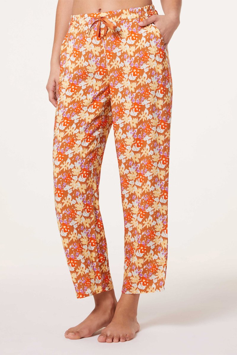 Pantalon droit Beauty Orange et camel - Darjeeling