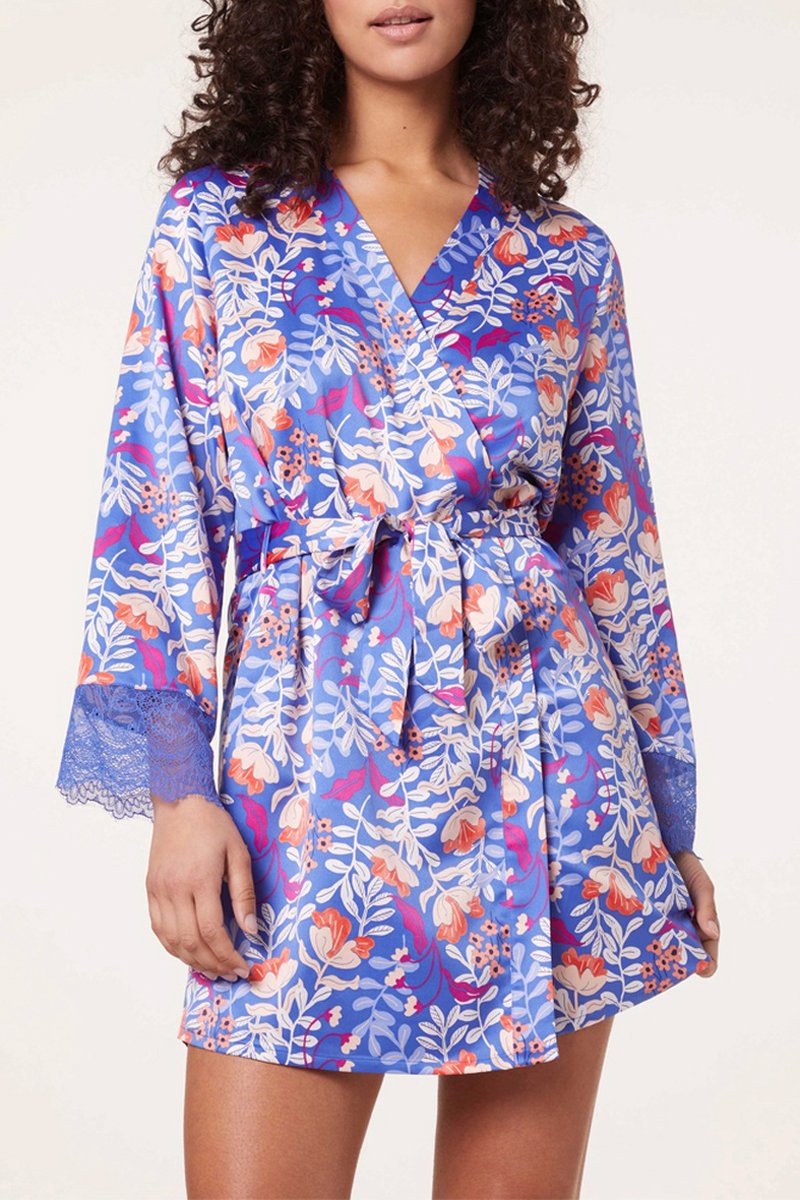 Kimono Emilie Bleu cobalt - Darjeeling