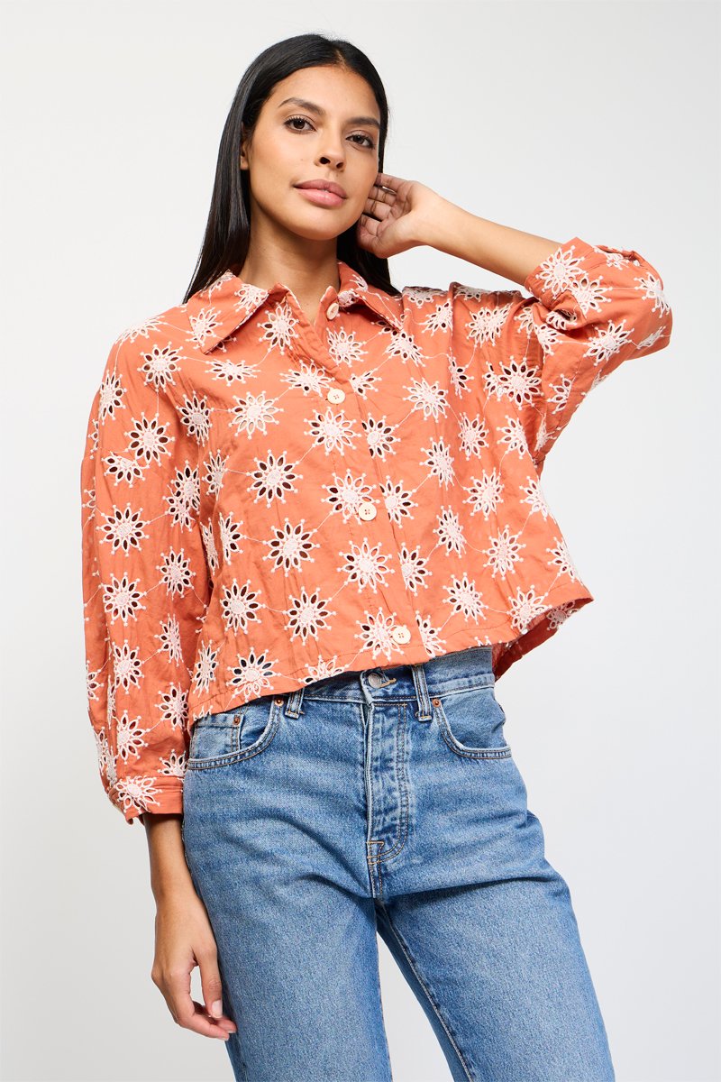 Chemisier - Orange - 100% coton