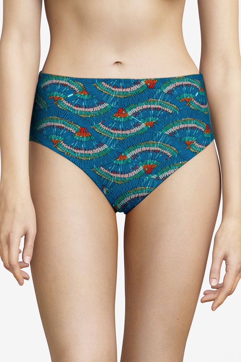 Bas de maillot réversible taille haute Plume - Bleu - Chantelle