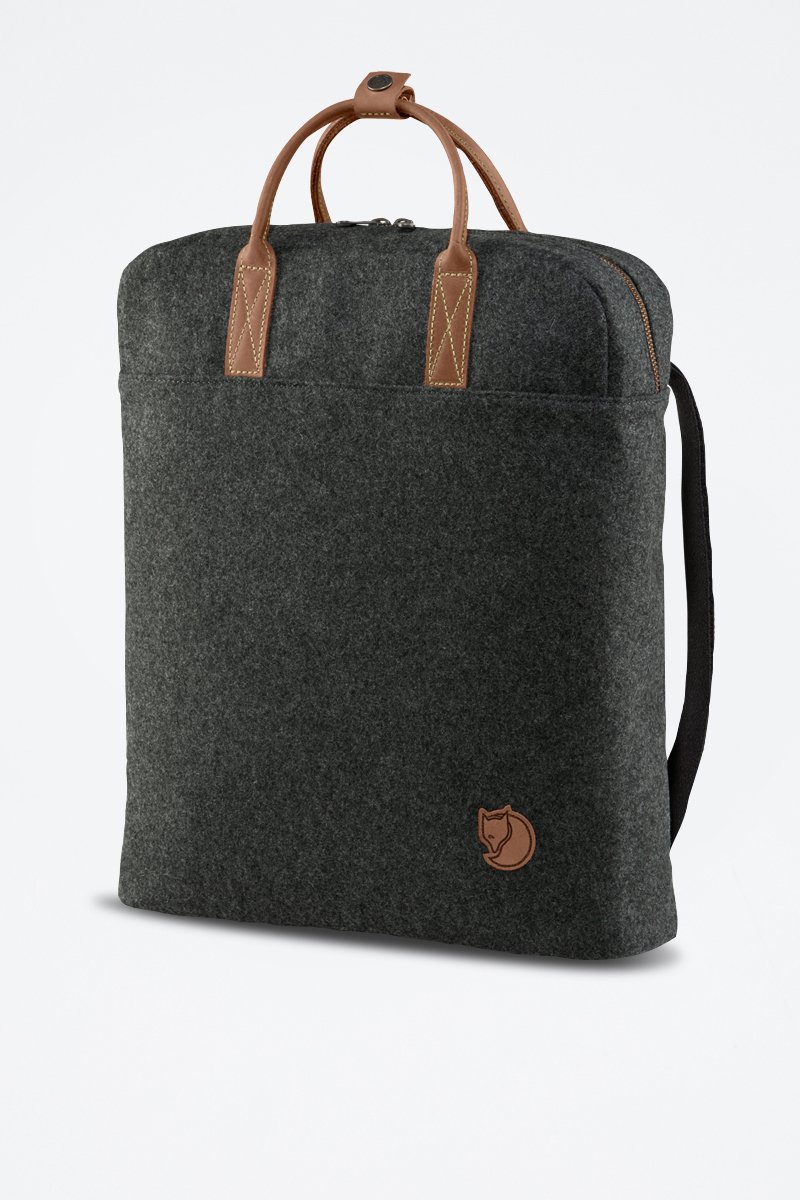 Sac à dos en laine et coton biologique Norrvage - Anthracite chiné