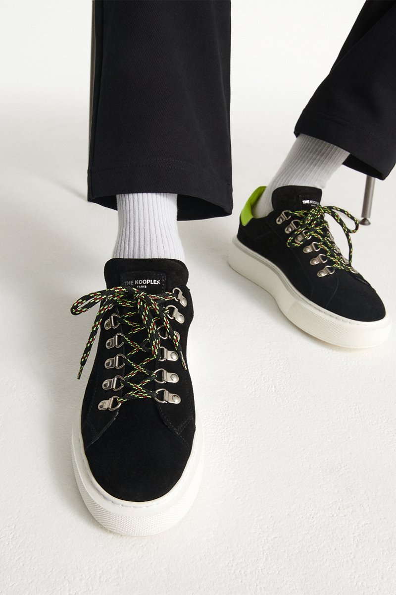 Baskets 100% nubuck Noir